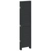 5 Piece Black Solid Wood Folding Screen Paulownia