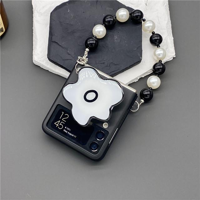 

Для Samsung Galaxy Zflip3 5g Conque матовый жесткий корпус портативный жемчужный цветок Zflip 4 женский рукав для Galaxy Z флип с держателем For ZFLIP3 (5G)