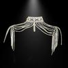 Elegant Multilayer Fringe Rhinestone Shoulder Chain Bridal Crystal Body Jewelry For Wedding Party Accessories