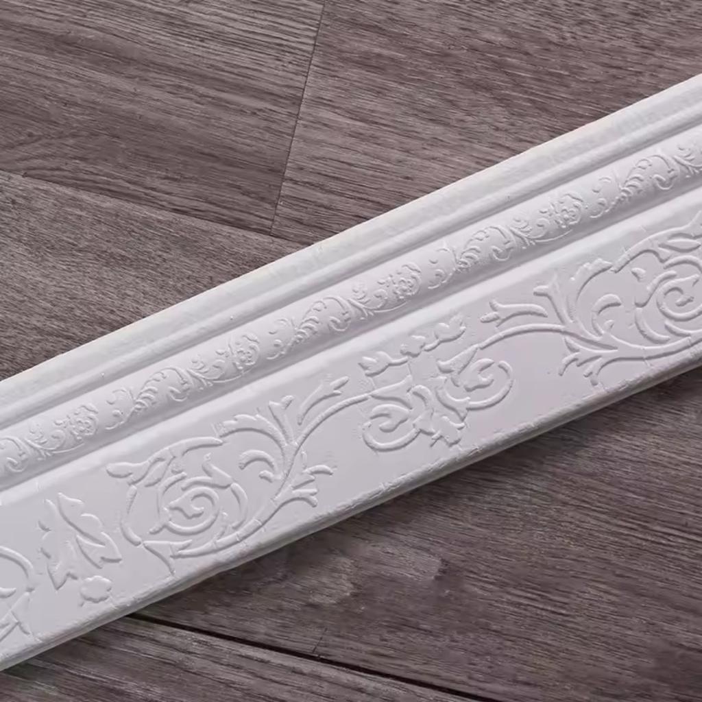 1pc Self-Adhesive Foam Wall Skirting Border Strips Waterproof Moisture-Proof Decorative Waistline Edge Trim For Home Improvement
