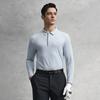 FILA Golf Series Simple Quality Casual Sports Comfortable Knitted Long Sleeve Polo Shirt Men tops Canal-Blue A11M615210FLB