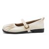 Augustine Single Shoes Women's 2025 New Summer Shallow Mouth Mary Jane Shoes with Skirt Flat Shell Head Small Leather Shoes