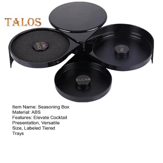 3patrový barový okrajovač sklenic Solný a cukrový okrajovač Krabička na koření Separátor koktejlových ingrediencí Barové náčiní pro Margaritu