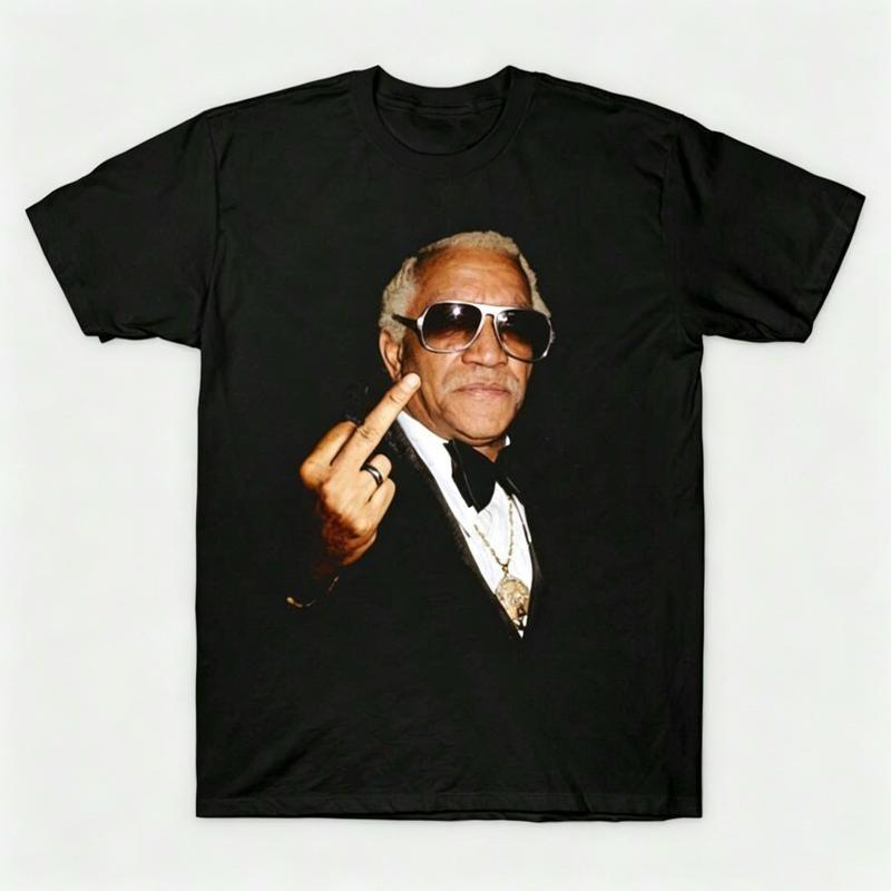 Vintage Retro Redd Foxx Middle Finger Portrait Graphic T-Shirt Sanford and Son C Unisex T-Shirt S