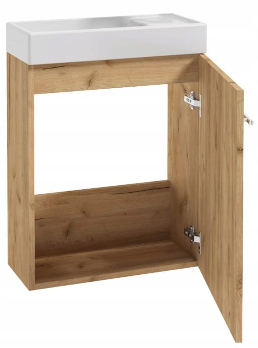 Hanging Bathroom Cabinet with Sink Oak Craft 50x70 Small & Extended Faucet