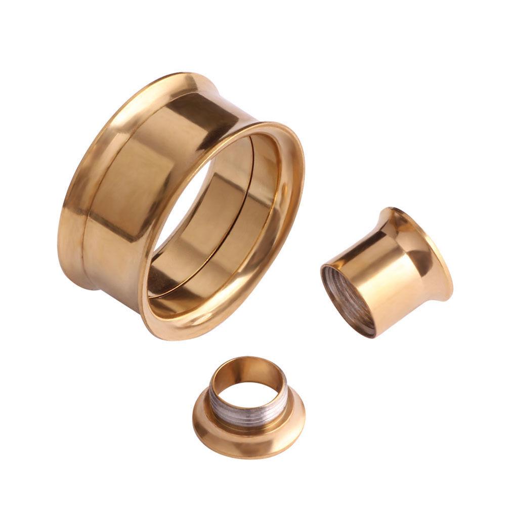 2X 316L Steel Body Piercing Jewelry Double Flares Screw Ear Expander Flesh Tunnel Plugs Ear Gauges