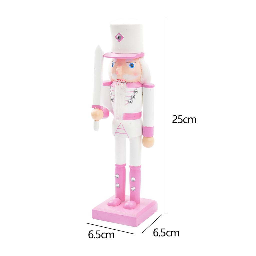 25cm Nussknacker Figur 10 Zoll Rosa Statue Nussknacker Soldat Weihnachten Nussknacker Figur Statue für Weihnachtsbaumdeko