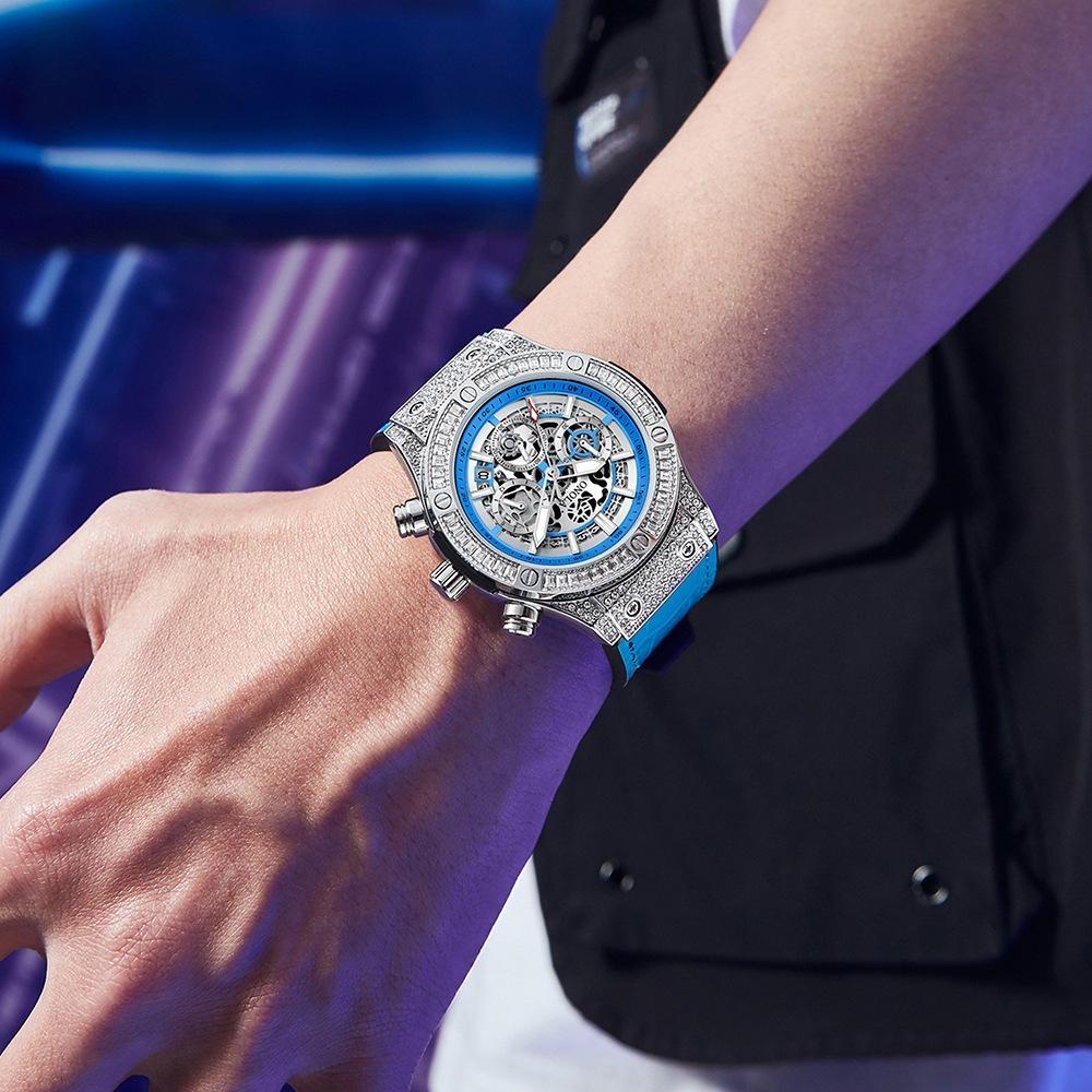 ONOLA Fashion Sports Luxury Men Wristwatch Date Waterproof Luminous Chronograph Man Watch Unique Leather Quartz Men's Watch