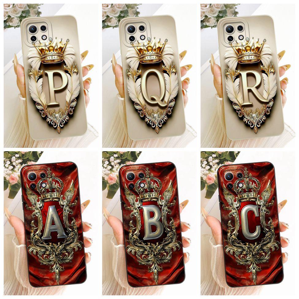 For Xiaomi Mi 11 Lite Case Cover Luxury A-Z Letters 2D Painted Silicone Casing For Xiaomi Mi 11 Lite 5G