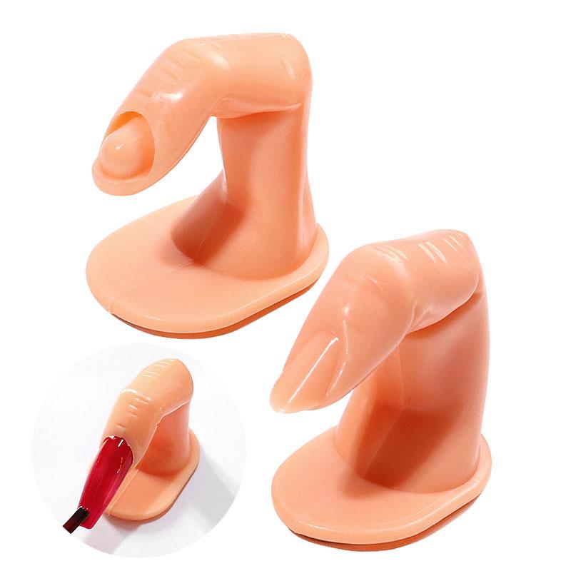 1pcs Practice Finger Manicure Fake Nail Training Finger Beauty Press On Nails Plastic Flexible Adjustable Manicure DIY Tools
