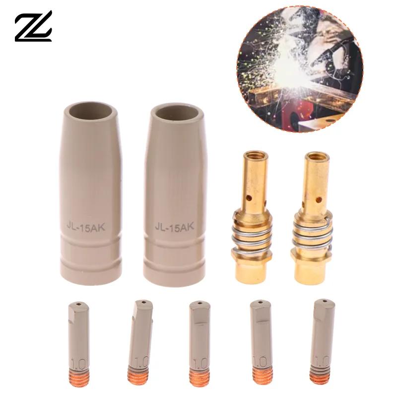 9 Stück 0,8/1,0/1,2 mm MIG-Brenner Gasdüse Spitzenhalter Schutzteile 15AK Schweißbrenner Neue Beschichtung Schutzdüse