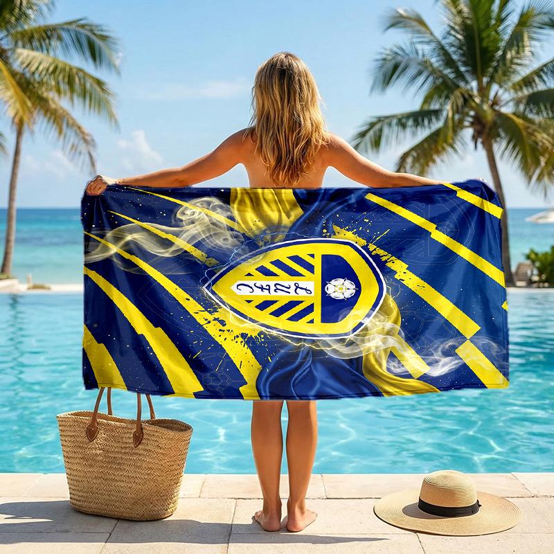 Leeds United Fußball Strandtuch Weiches Mikrofaser Sommerhandtuch Schnelltrocknendes Saugfähiges Handtuch für Strand Schwimmbad Reisen