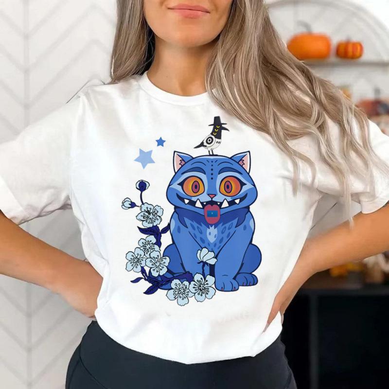 Camiseta Casual Holgada Moda Estampada Manga Corta Cómoda para Mujer