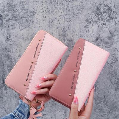 Fashion Women's Wallets Pu Leather Long Sequins Patchwork Glitter Wallet Coin Purse Female Wallets Girls Gifts