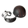Casco moto scooter open face mezza pelle con visiera occhiali UV stile retrò vintage 54-60 cm