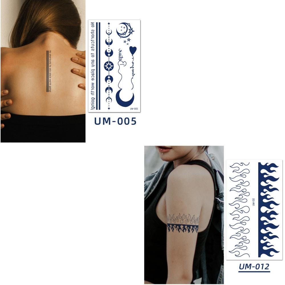 

2 листа полупостоянные реалистичные татуировки травяные татуировки для женщин мгновенные татуировки на спине долговечные