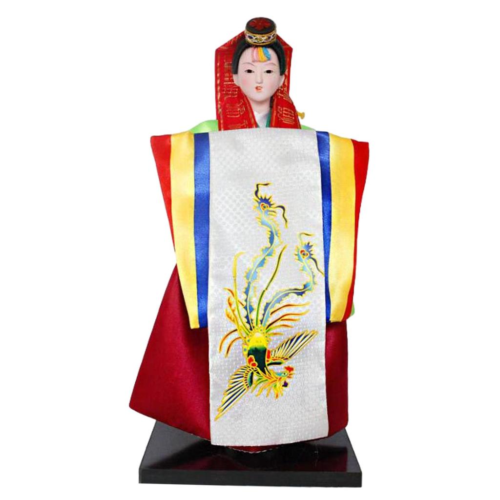 Hanbok Doll Mini Portable Korean Geisha Doll Traditional Handicraft for Birthday Presents Store Tabletop Household Bookshelf