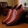Neue Herren-Slip-on Leder Business-Schuhe: Ohne Schnürsenkel, Dicke Sohle, Perfekt für Hochzeiten und Vorstellungsgespräche. Idealer britischer Freizeitstil.