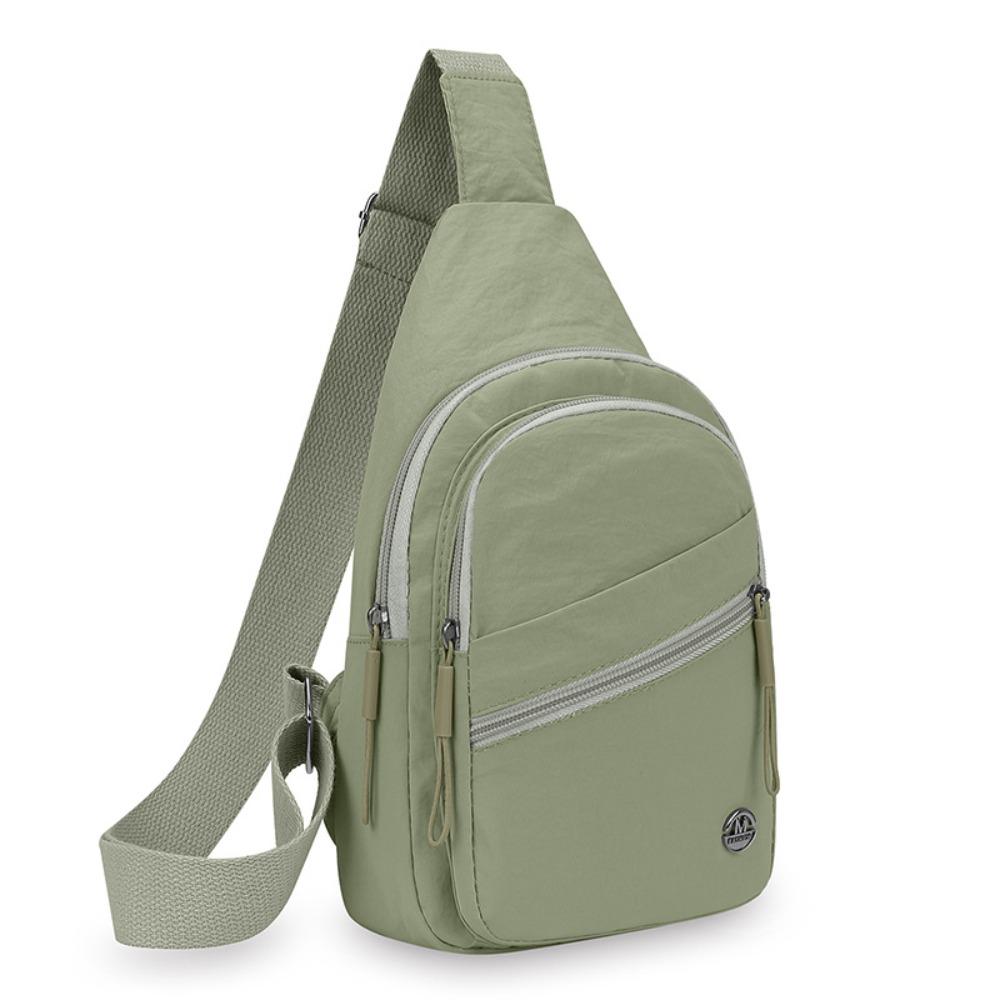 

Durable Large Capacity Crossbody Bag Spacious Waterproof Shoulder Bag Adjustable Straps Solid Color Tote Bag Travel Use зелёный