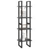 Bookshelf 4 Shelves Grey 40 x 30 x 140 cm Solid Pine Wood