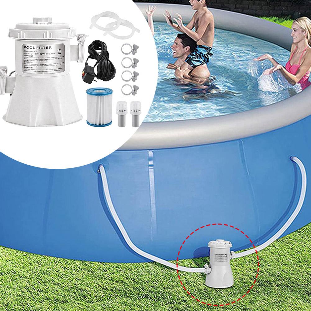 Bomba de Filtro para Piscina 300GPH Limpador de Piscina Acima do Solo Bomba de Água Elétrica Melhora a Circulação Bomba de Filtro UE