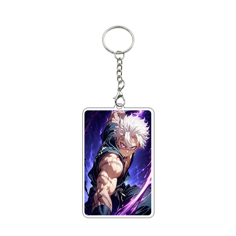 Anime 8cm Kamado Tanjiro Nezuko Agatsuma Zenitsu Cartoon Characters Acrylic Keychain Accessories Car Pendant Gifts Toy Wholesale