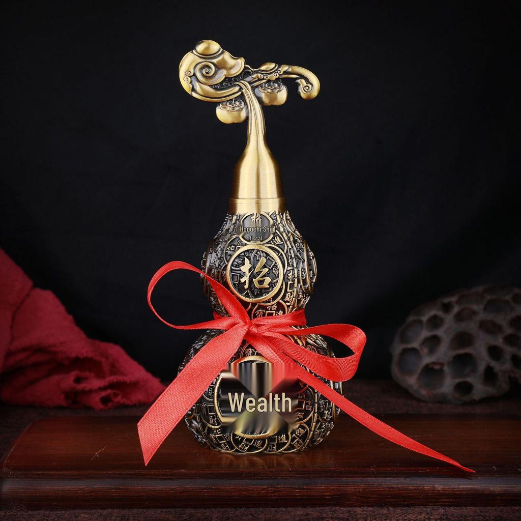 Brass and Copper Gourd Ornaments for Home and Ceremonial Decor