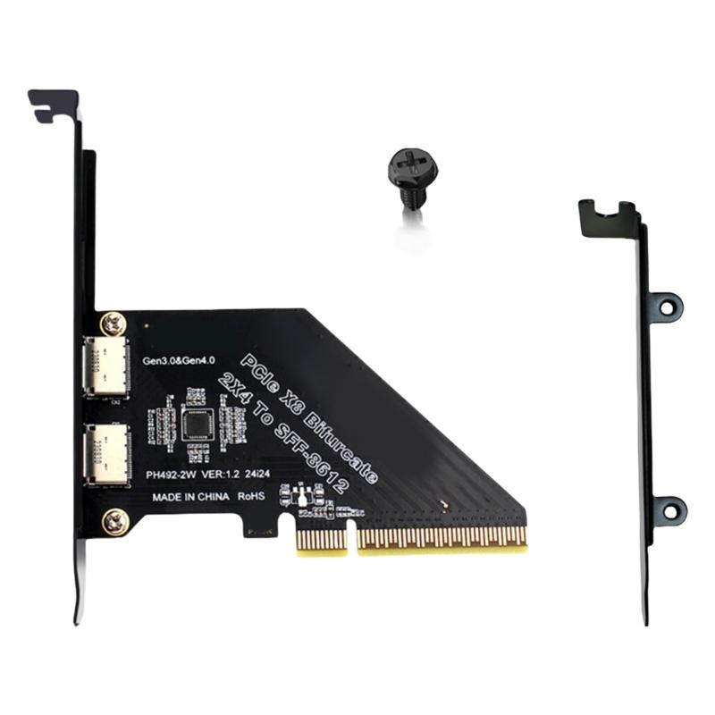 

Advanced PCIExpress x8 to 2 Port Oculink SFF 8611 8611 Expansion Adapter Card Enhances Data Transfer 1
