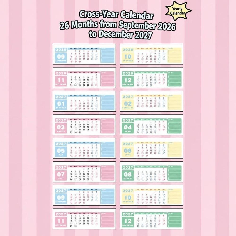 Foldable Stand 2027 Desk Calendar Colorful Table Calendar New Monthly Planner  Home Office