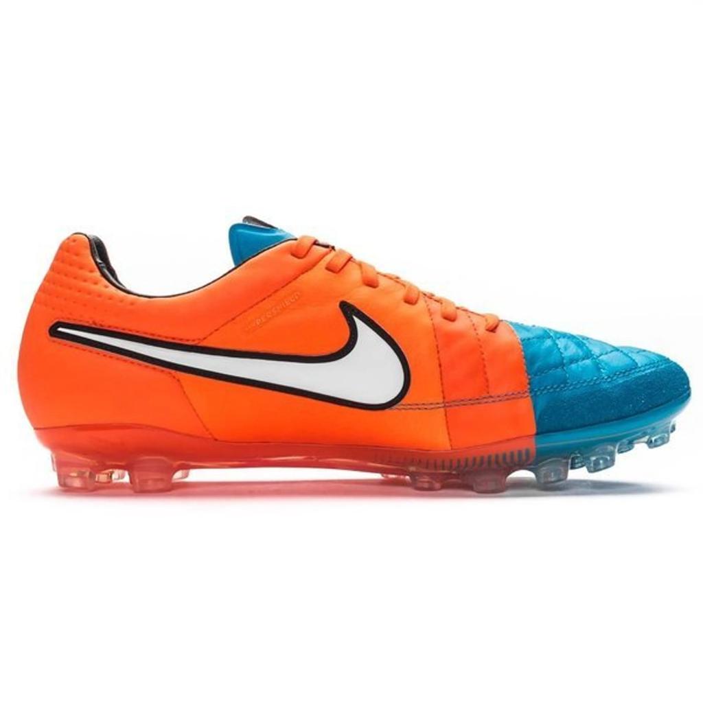 Nike Tiempo Legend 5 Round Toe Comfortable AG (Rubber Short Studs) Breathable Quick-Dry Soccer Shoes Men Soccer Shoes Blue Orange 631612-418