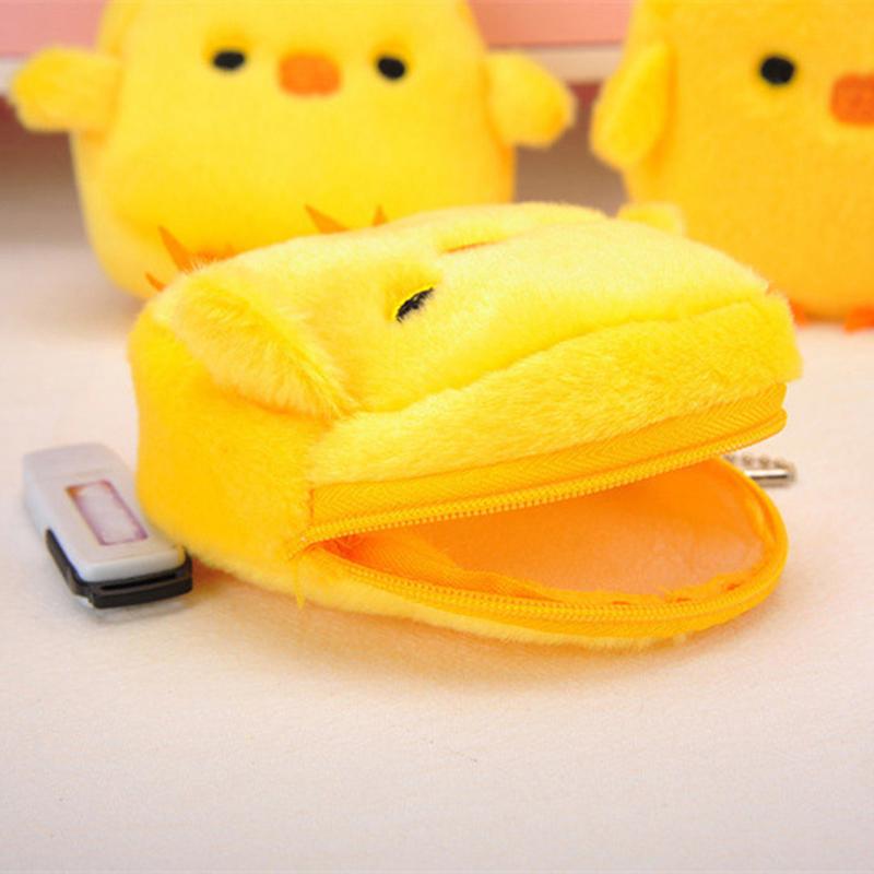 1Pcs Cute Little Yellow Chicken Coin Purse Soft Mini Cartoon Coin Purse