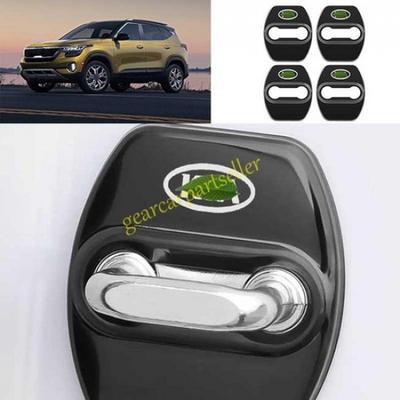 For Kia Seltos 21-22-23 Black Titanium Door Lock Buckle Protect Cover Trim 4pcs