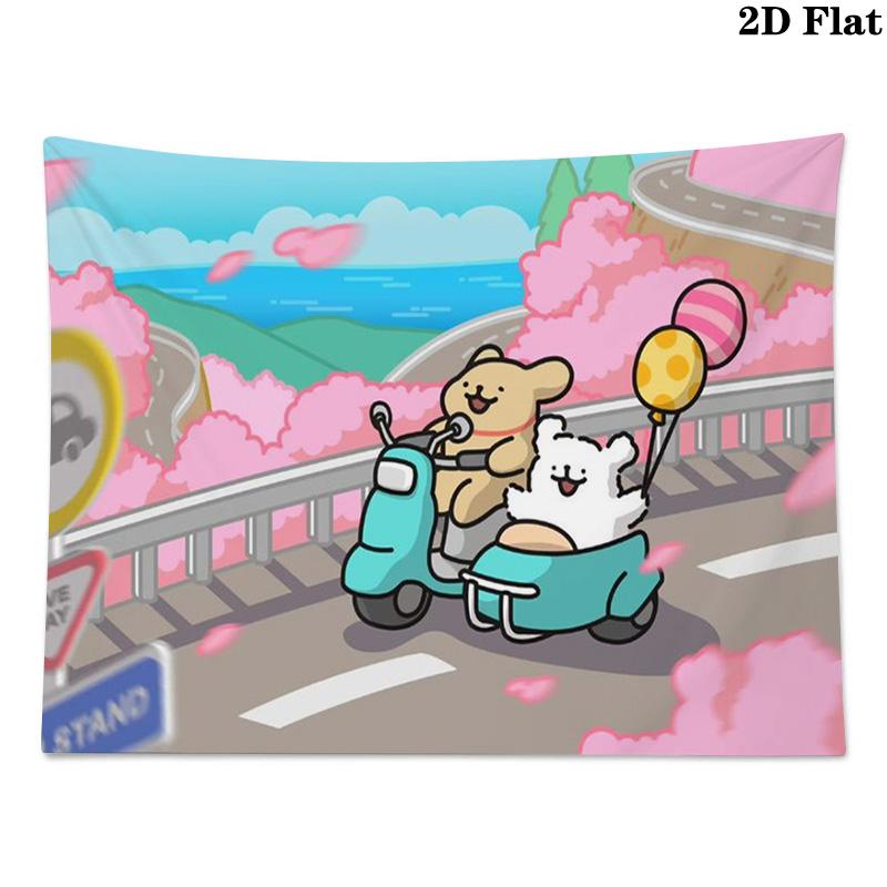 Maltese and Golden Retriever Wall Tapestry Aesthetic Wall Hanging Printed Fabric Blanket Decorative Tapestries for Bedroom Living Room Home Decor