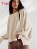 Streetwear Long Sleeve Sweatshirt For Women With Cotton Feel Fabric And Vintage Style
