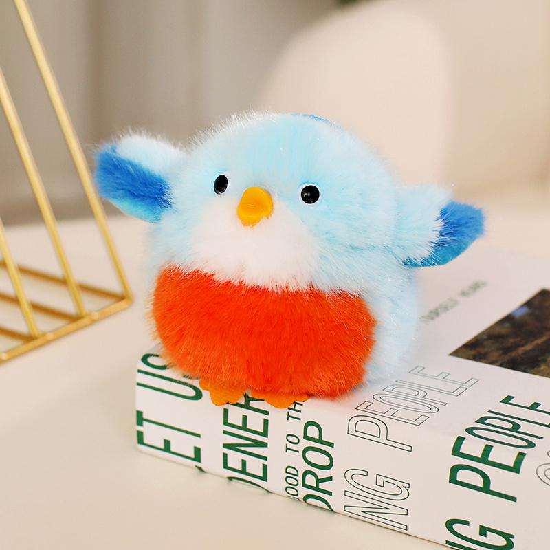 11CM Kawaii Cartoon Simulation Anime Jiujiu Bird Stuffed Animal Plush Toy Children's Sparrow Handmade Doll Festival Gift Pendant