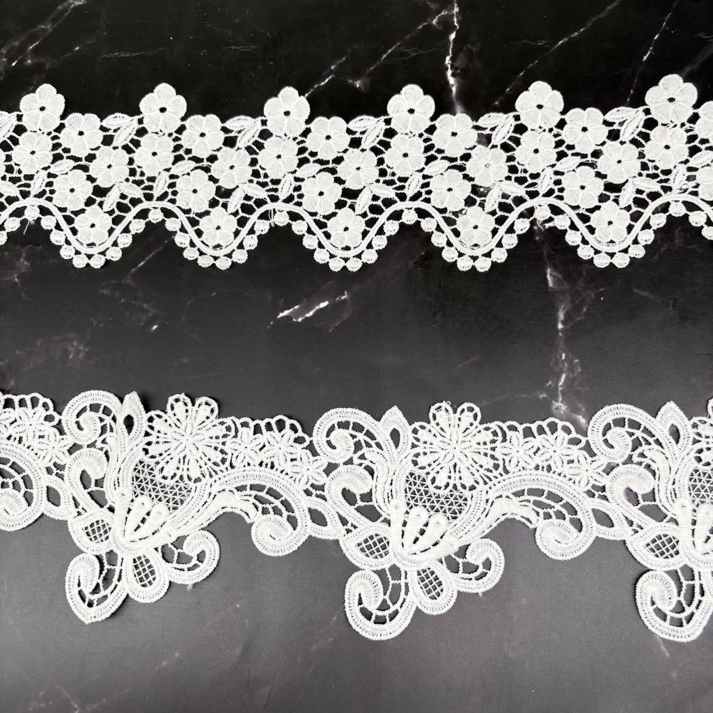 Water-Soluble Lace Milk Silk Embroidery Lace, Wavy Big Flower Barcode, Dress Women'S Accessories