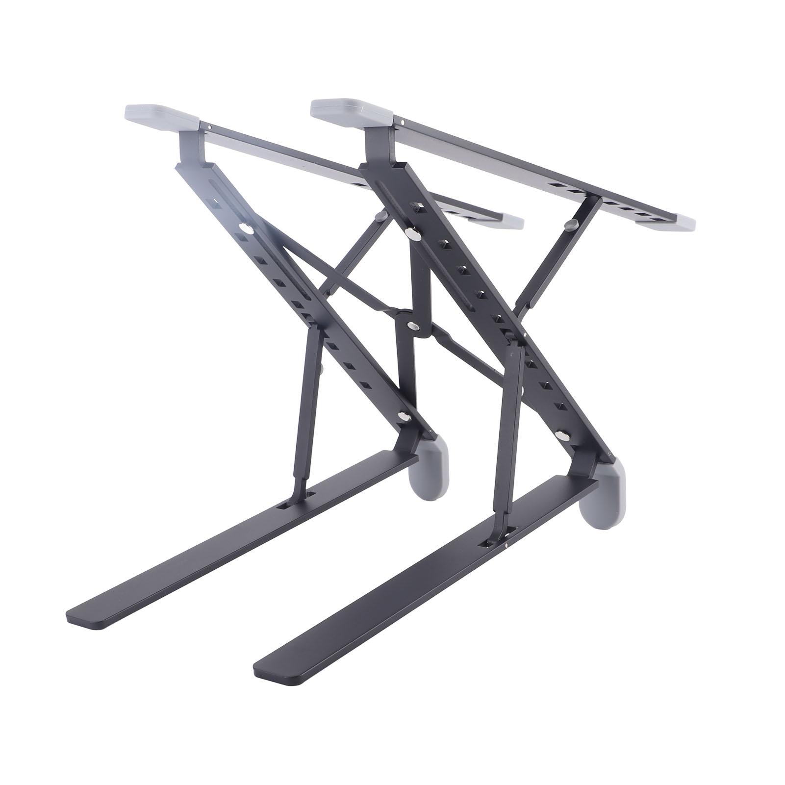 

Adjustable Laptop Stand Double Folding Laptop Desktop Holder Aluminum PC Riser for Heat Dissipation чёрный