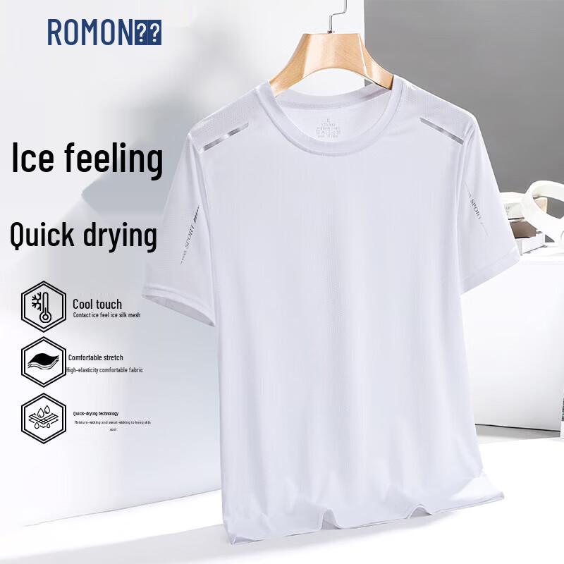 ROMON Men s Summer Breathable Round Neck T-Shirt 2XL