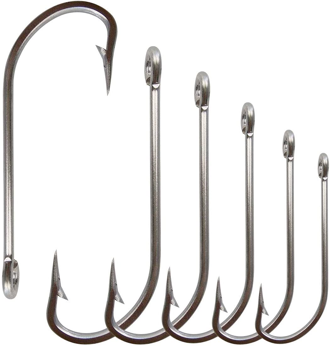 

50pcs 34007 Stainless Steel Fishing Hooks White Big Extra Long Shank Fishing Hook Size 1/0 2/0 3/0 4/0 5/0 6/0 7/0 8/0 9/0 10/0