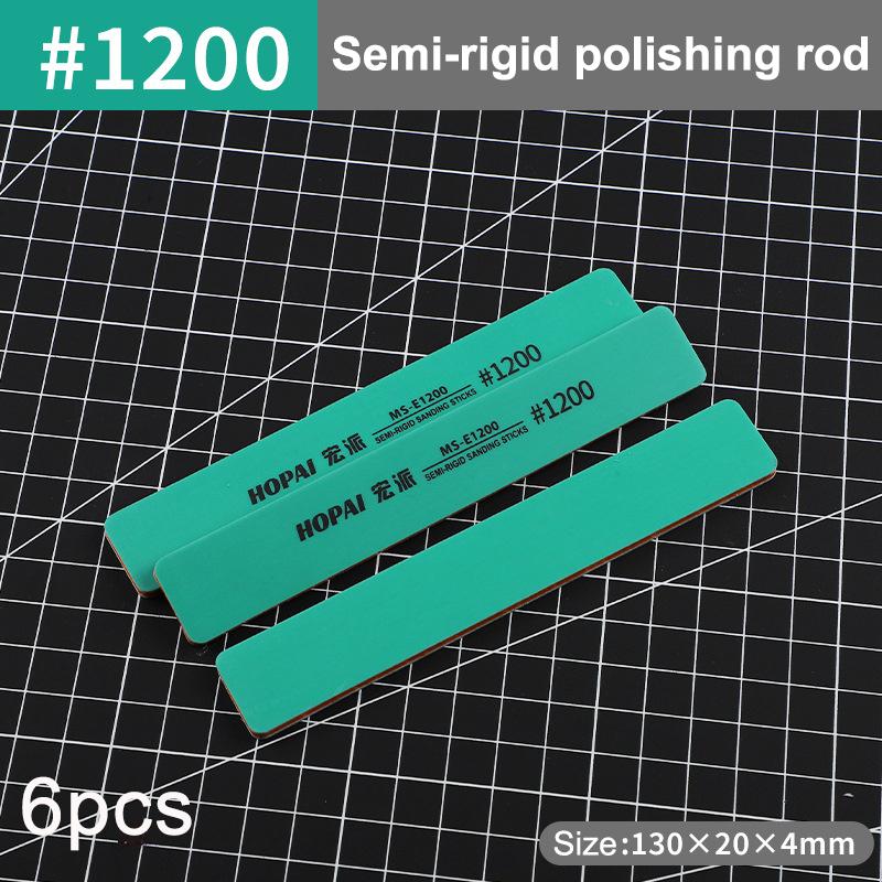 6 Stück MS-E400-1500 Halbflexible Schleifstäbchen Kunststoff-Modellbau-Polierstäbchen für DIY-Montage Modellbauwerkzeuge