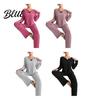 Women Pajama Set 2Pcs/Set Pajamas V-Neck Long Sleeve Lace Trim Tops Casual Home Clothing Elastic