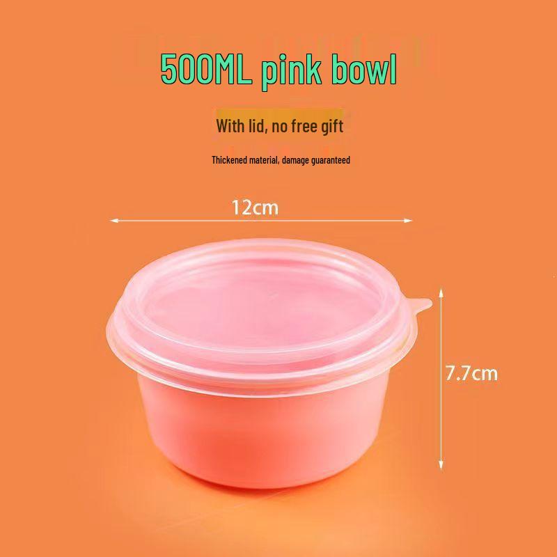 Round High-Grade Takeout Bowl for Ice Jelly, Taro Balls, Grass Jelly, Sago, and Fruit Salad.