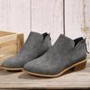 Large Size Women's Shoes Solid Color Pointed Leisure Back Zipper Low Heel Thick Heel Shoes Women