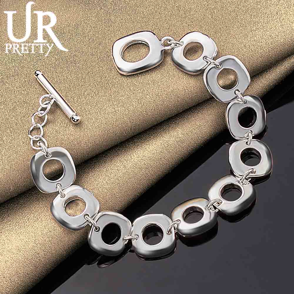 925 Sterling Silver Classic Square Chain Fashion Wedding Jewelry