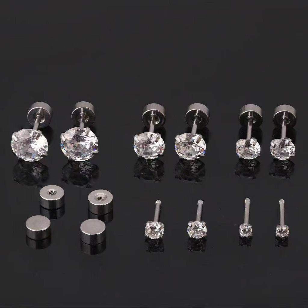 Damen Medizinischer Grad 316 Titan Flachboden Schraubohrringe, Reinsilber, Super Glänzende Knorpelstecker zum Piercen, Schlaffreundlich.