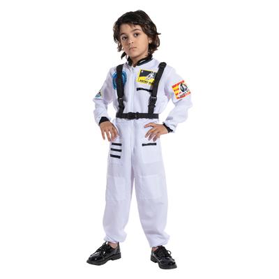Traje de astronauta infantil branco, traje espacial para meninos e meninas, roupa de astronauta