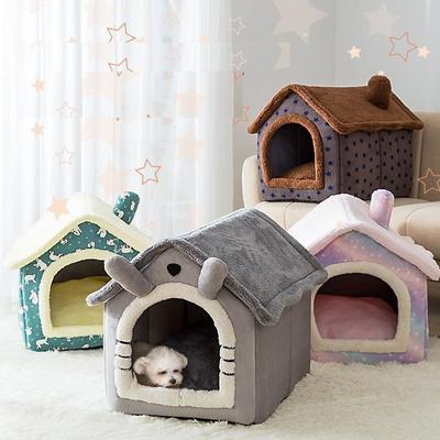 Maison chaude pour chat, maison d'intérieur pour animaux de compagnie, chiens, chats, maison d'hiver, tapis amovible, villa fermée pour animaux de compagnie, lit pour chat, petit chien, fournitures pour animaux de compagnie
