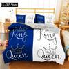 King And Queen Duvet Cover Set Microfiber Beard And Red Lips King Size Bedding Set For Couple Romantic Valentine's Day Presents