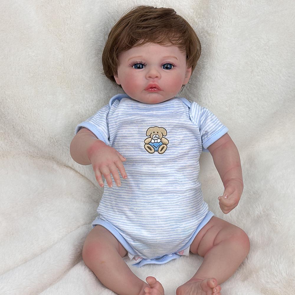 45CM Washable Lifelike Soft Hand-painted Simulation Baby Reborn Doll Children Accompany Play Doll