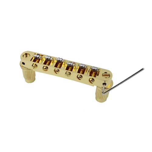 Guyker Guitar Tune-O-Matic Roller Saddle Bridge Replacement for Gibson Les Paul, LP, and SG Style 6-String Electric Guitars - GM005, Golden